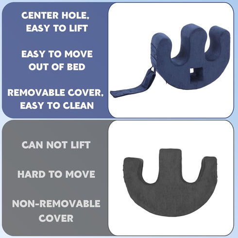 MABOZOO Patient Turning Device with Handle Hole, U-Shaped Velvet Turning Pillow Bedridden Nursing Pillow, Helping The