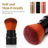 Vtrem Retractable Makeup Brush Set, 3 Colors Kabuki Foundation Brush, Portable Mini Makeup Brushes with Cover