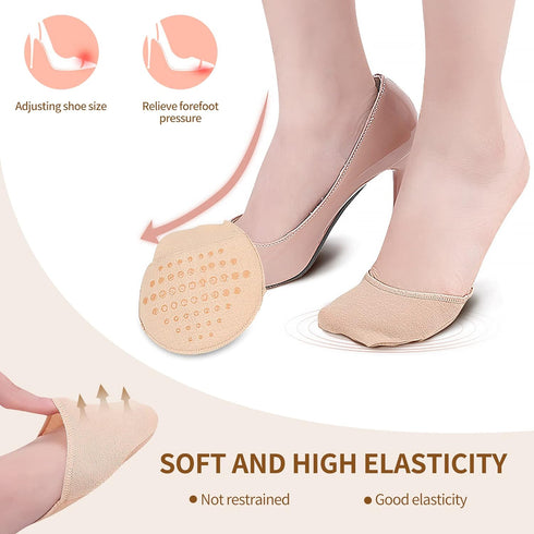 2 Pairs Metatarsal Pads - Honeycomb Fabric Forefoot Cushions for Women, High Heels Invisible Soft Toe Pads for Pain