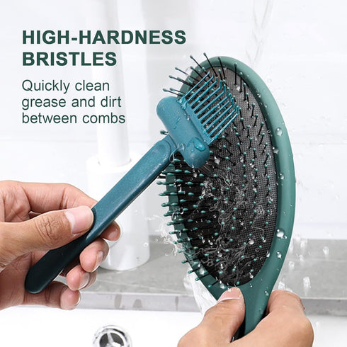 Hair Brush Cleaning Tool, 2-in-1 Comb Cleaning Brush for Home and Salon Use (1 Pack-Green)