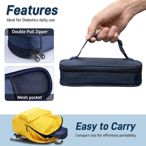 Pack Cruxer Insulin Vial Cooler Travel Case,Diabetes Carrying Insulated Bag for Supplies Keep Medicine Cool,Diabetic