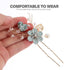 NUOBESTY 4Pcs Handmade Wedding Hair Clip Comb, Pearl Floral Leaf Hair Accessories for Women (Green)