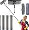 20+ Feet Reach 2 in 1 Window Washing Squeegee & Duster with 3-14 ft Splicable Extension Pole for Indoor & Outdoor