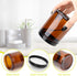 Keketin 8 oz Amber Glass Jars, 16 Pack Empty Cosmetic Containers with Black Lids, Refillable Round Cream Jars for Travel