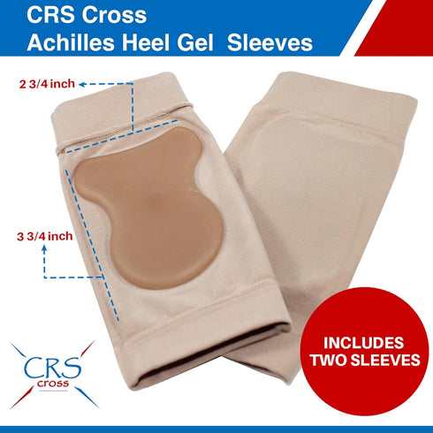 CRS Cross Achilles Heel Gel Sleeves - 1 Pair of Premium Padded Compression Gel Sleeve Socks for Protection