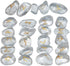 mookaitedecor Rune Stones Set - Engraved Elder Futhark Alphabet Crystal Meditation Divination, Rock Quartz