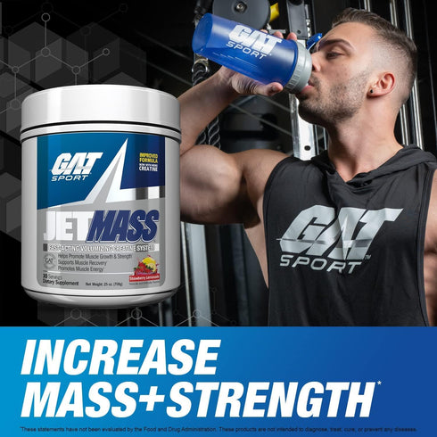 GAT SPORT JetMass Fast-Acting Volumizing Creatine System, 30 Servings, Strawberry Lemonade