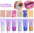MEICOLY 50ml Clear White Body Glitter, Mardi Gras Face Glitter, Chunky Hair Sparkling Gel for Women