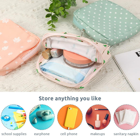 Vin Beauty 3Pcs Pad Bag for Sanitary Napkins, First Period Pouch Portable Menstrual Pad Pouch Feminine Menstruation Bag