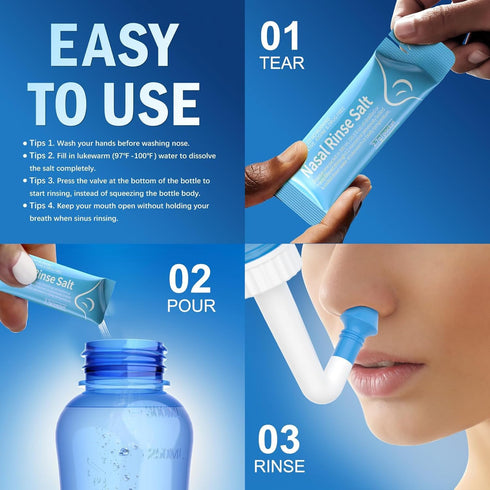 Packets, Packets, Packets 120) MAOEVER Saline Neti Pot Salt Individually Wrapped Saline for Neti Pots, Nasal