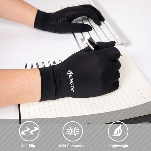 Copper Arthritis Gloves - Touch Screen Anti-Slip Compression Gloves for Relieving Carpal Tunnel Aches