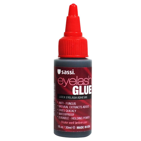 Sassi Eyelash Glue 1oz (Dark) - Waterproof, Long-Lasting Adhesive, Made in USA