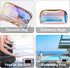 Holographic Makeup Bag, Iridescent Cosmetic Pouch, Clear Waterproof Portable Travel Toiletry Organizer Bag for Women