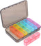 Weekly Large Capacity Pill Organizer with Multi-Grid Compartments, Sealed Moisture-Proof Portable Medicine