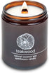 Hemlock Park Teakwood Apothecary Hand-Poured Scented Candle | Crackling Wood Wick, Botanical