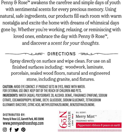 Penny & Rose Surface Cleaner - Refreshing Merry Mint Aroma