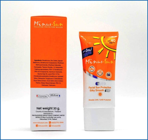 Minus (Sol) Sun SPF40 PA+++ Facial Sun Protection, White, 1 Ounce, Silky Smooth Plus with Broad Spectrum Protection
