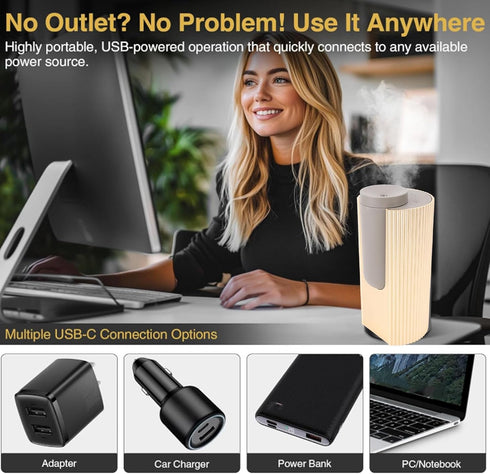 YDuupxe 20ml Aromatherapy Diffuser, Aluminum Alloy Leakproof Portable Aromatherapy Diffuser for Car Home Office Living