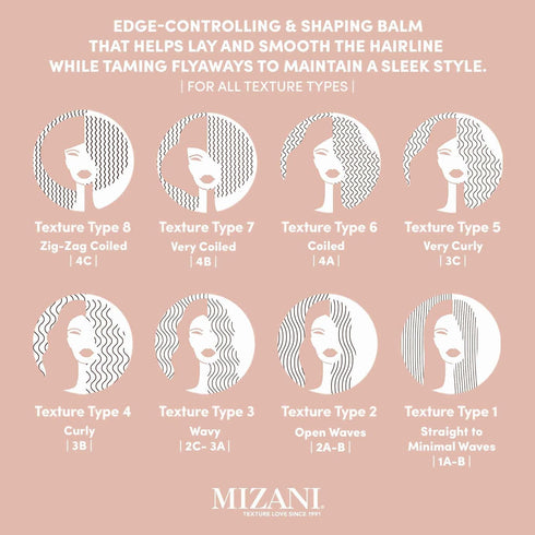 Mizani Artful Edges Edge Control Gel | Strong Hold Hair Balm | Flake-Free with Castor Oil & Shea Butter | 1.6 Fl. Oz