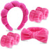 VELSCRUN 6 Pack Spa Headband, Makeup Headband, Face Wash Headband, Rose Pink Sponge Hair Band for Women Girls