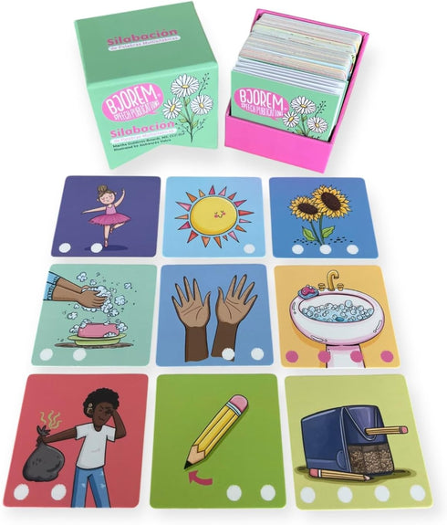 Multisilbicas 25 Bjorem Speech Silabacin de Palabras - Multisyllabic Word Cards Bilingual Syllable Segmentation