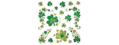 Shamrock Glitter Body Jewelry - 7.75" x 6" (Pack of 1) - St. Patrick's Day Celebration