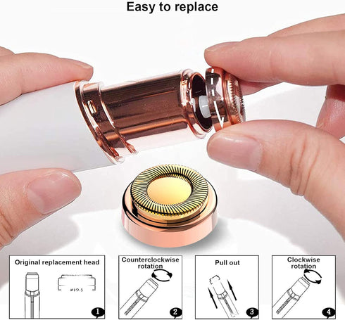 LinMei 4pcs Gold Replacement Blades for Facial Hair Remover Compatible with Gen 1 Finishing Touch Tool