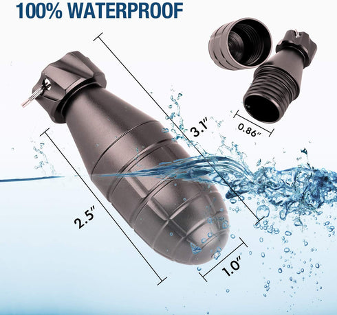 edcfans Waterproof Pill Container with Keychain, Emergency Glass Breaker, EDC Gadgets Storage for Travel, Outdoor
