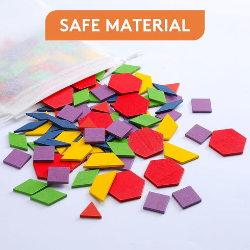 UwinVwin 155 Dementia Activities for Seniors - Pieces Wooden Tangrams Puzzle, Easy Memory Game for Alzheimer's