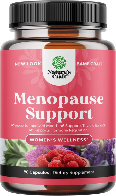Complete Herbal Menopause Supplement for Women - Hormone Balance, Night Sweats Relief with Dong Quai, Vitex, Black