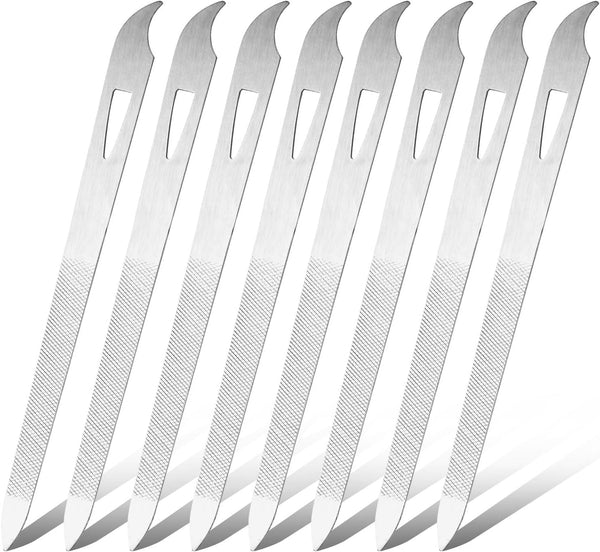 simarro 6 Pcs Metal Nail Files - Stainless Steel Double Sided Manicure Files for Fingernail and Toenail Care