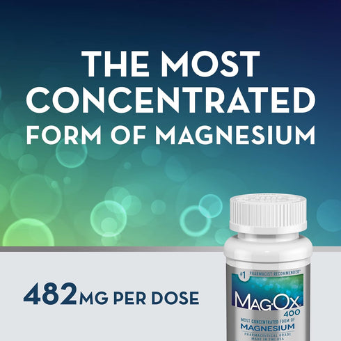Mag-Ox 400 Magnesium Mineral Dietary Supplement Tablets, 483 mg, 60 Count