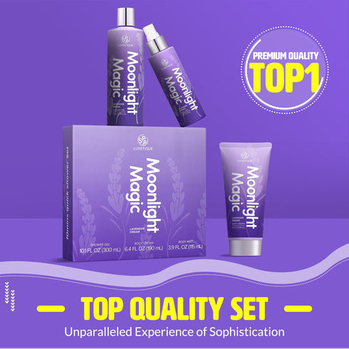 Spa Luxetique Spa Gift Sets for Women | Body Spray for Women | 3 Pcs Lavender Relaxing Spa Kit with Shower Gel,Body Cream,Body Mist | Perfect Birthday Gifts for Moms, and Special Occasions,Unique Gift