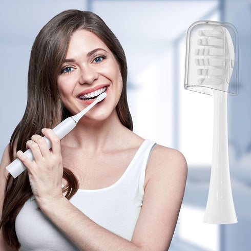 Replacement Toothbrush Heads 10 Pack Compatible with Gleem Electric Toothbrush, 5 Black + 5 White