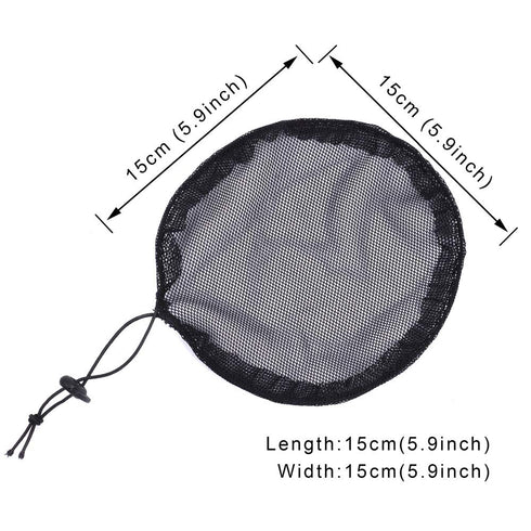 YANTAISIYU 5Pcs Black Ponytail Hair Net - Elastic Drawstring Ponytail Wig Cap for Hair Bun Making Tool for Women