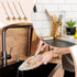 Maxdot 10 2 Inch Pcs Kitchen Dish Brush with Beechwood Handle Natural Wooden Handle Scrub Brush Fiber Bristles Dish