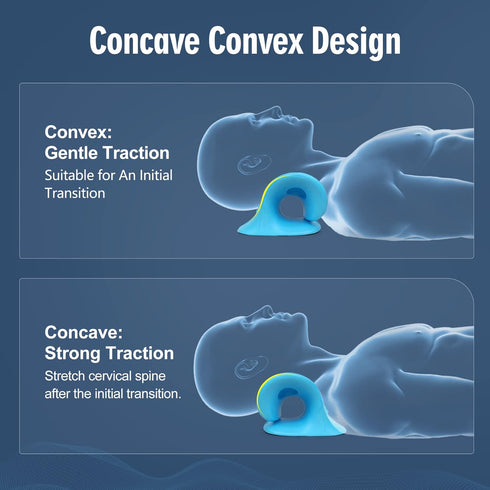 Neck Stretcher for Pain Relief, Cervical Traction Device Pillow for Muscle Relaxation and TMJ Pain Relief (Blue)