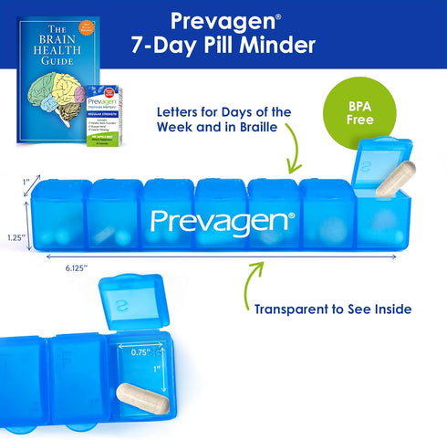 Prevagen Improves Memory - Regular Strength 10mg, 30 Capsules with Free Brain Health Guide & 7-Day Pill Minder