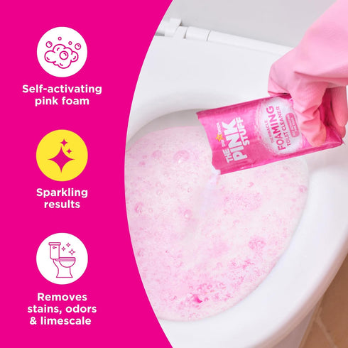 Stardrops The Pink Stuff Miracle Power Foaming Toilet Cleaner Self-Activating Formula for Deep Cleaning, Stain Removal