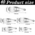 WILLBOND 40 Piece Barrettes, Women Snap Hair Clips, Large Metal Snap Nonslip Accessories, Silver