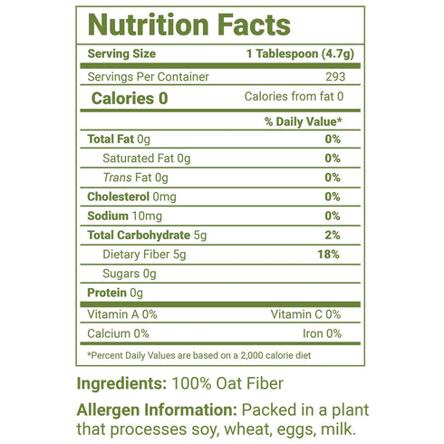 LifeSource Foods 500 (1 LB) Oat Fiber Keto, Zero-Carb, Gluten-Free, All-Natural Fiber for Low-Carb Baking and Bread, OU