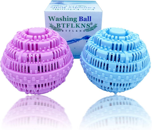 Laundry Balls Set, Eco-Friendly Super Washing Machine Alternative, 2pcs Balls, Pink, Blue