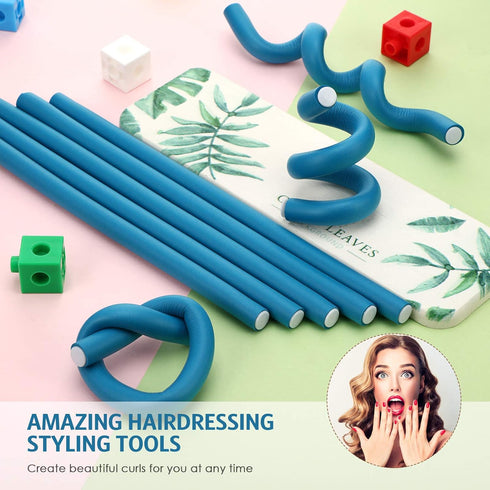 Syhood 30 Pcs Flexible Curling Rods 9.45 Inch, Soft Foam No Heat Hair Rollers and 1 Steel Pintail Comb for Women Long