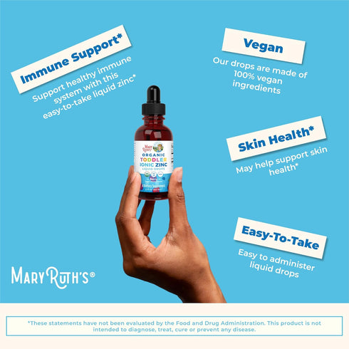 MaryRuth Organics Toddler Liquid Ionic Zinc Sulfate, 2 Fl Oz - Immune Support for Ages 1-3