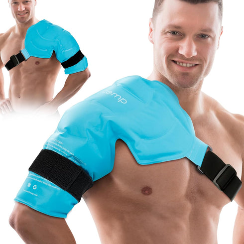 Comfytemp Shoulder Ice Pack for Rotator Cuff Cold Therapy, Reusable Gel Brace for Pain Relief and Recovery