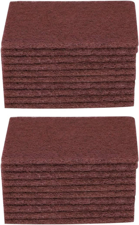 uxcell 20pcs Non-Scratch Scouring Pad Sponge Scrub Pads, 6"x4" for Kitchen Scouring, Brown