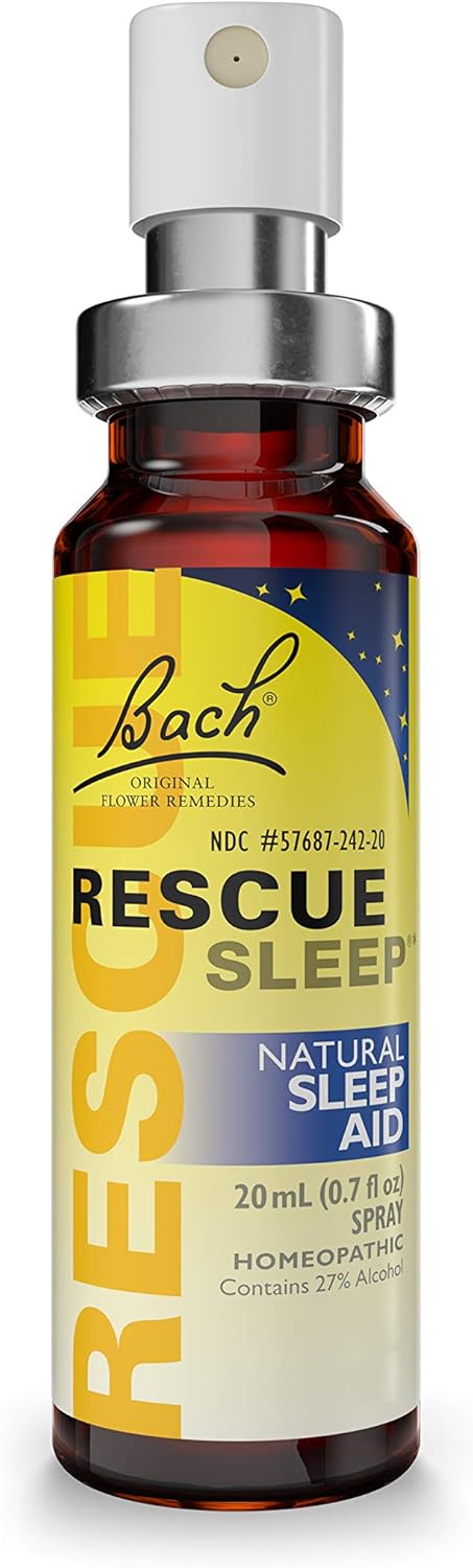 Bach RESCUE SLEEP Spray 20mL, Natural Sleep & Stress Relief Aid, Vegan, Non-Habit Forming