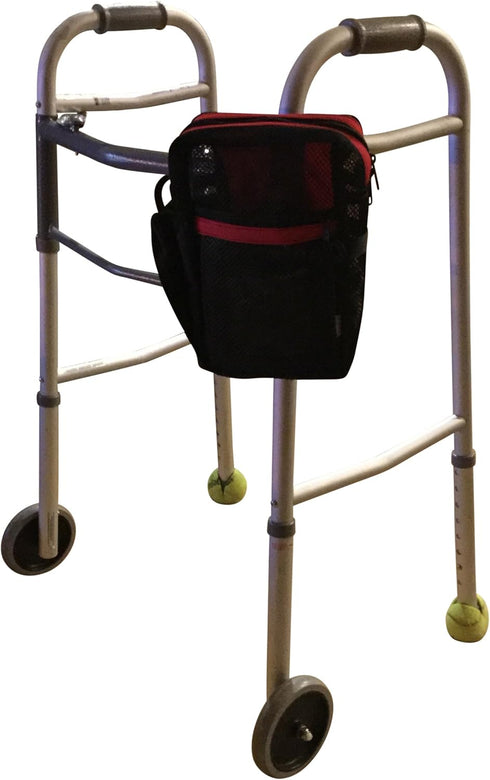 Secure Pouch Easily Attaches to Cane, Walker, Crutches, and Wheel Chairs - American Made, Navy Blue