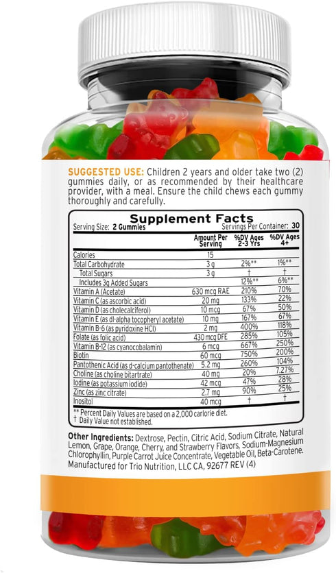 Premium Kids Multivitamin Gummies with Vitamin C & Zinc for Immune & Energy Support | Complete Daily Essential Vitamins to Grow Up Strong| Pectin, Animal-Free, Allergen-Free, Gluten Free*
