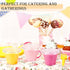 PUREZON 50 Pack 9 oz Clear Plastic Cups with Flat Lids, Disposable Plastic Cups with Lids No Hole, Small Dessert Cup